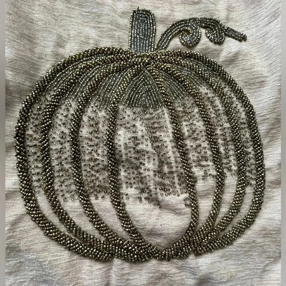 Family Gatherings | beaded pumpkin table runner